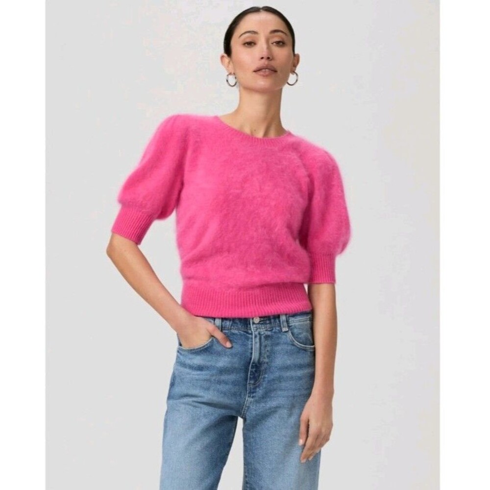 Paige Gladiolus Cashmere Sweater Top in  Cherries Jubilee Size M 329$ Retail